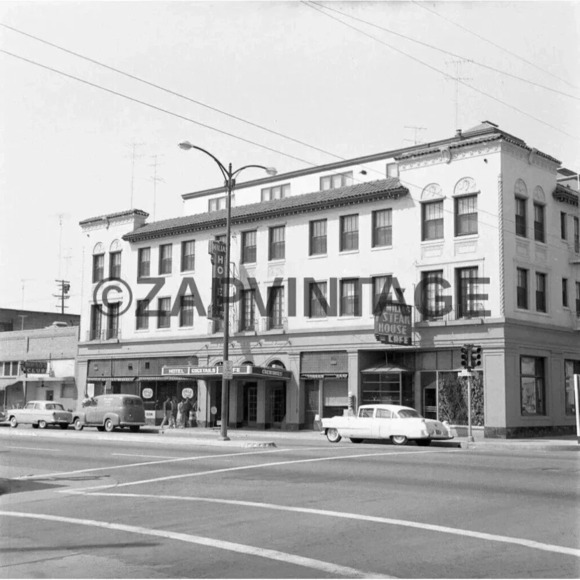 Other - Vtg 1957 Milias Hotel Cafe Downtown Gilroy CA (Old Cars) Photo Image #1724